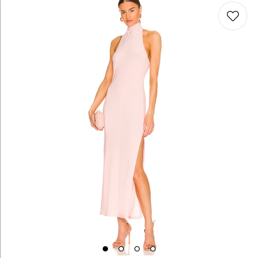 Norma Kamali x Revolve Halter Turtle Side Slit Gown